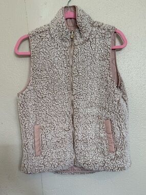 Thead+supply Cream /pink mix Sherpa Fleece Vest - Cozy double sided